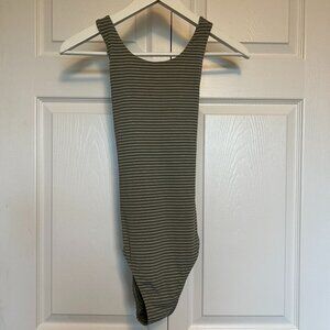 Carve Designs - Small - Grey/White Striped One Piece Swimsuit